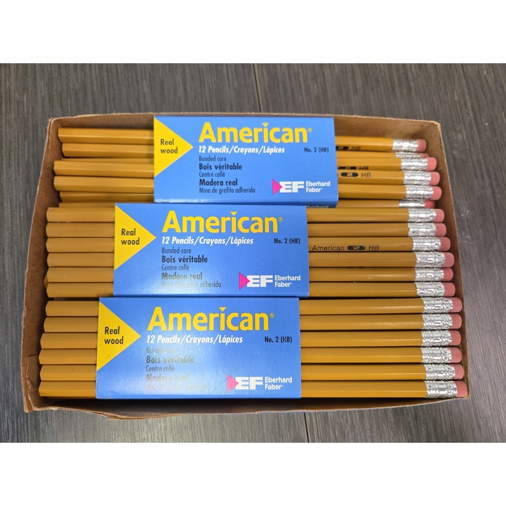 Eberhard Faber American Pencils No.2 HB Unsharpened Pack Of 68 USA Vintage
